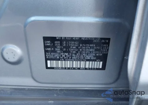 2017 Subaru Outback 2.5I Limited from USA, damaged, VIN 4S4BSANC9H3230704